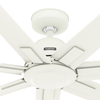 72 inch Downtown ENERGY STAR® Matte White Damp Rated Ceiling Fan and Wall Control