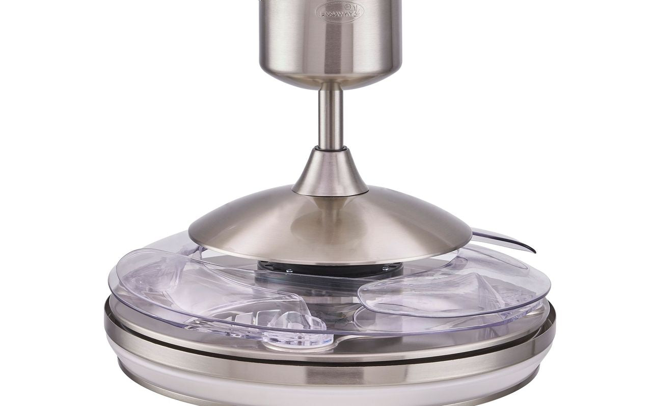 EVO1 48 Inch 1 Light Chrome Fan with Retractable Blades and LED