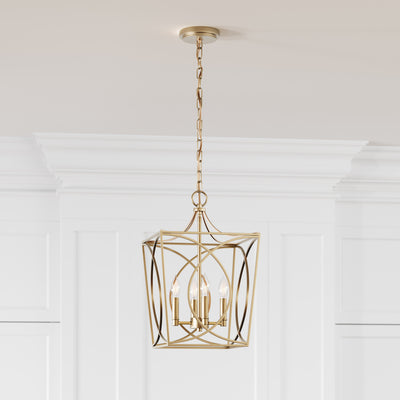 16.3'' Tracy Painted Modern Gold 4 Light Pendant