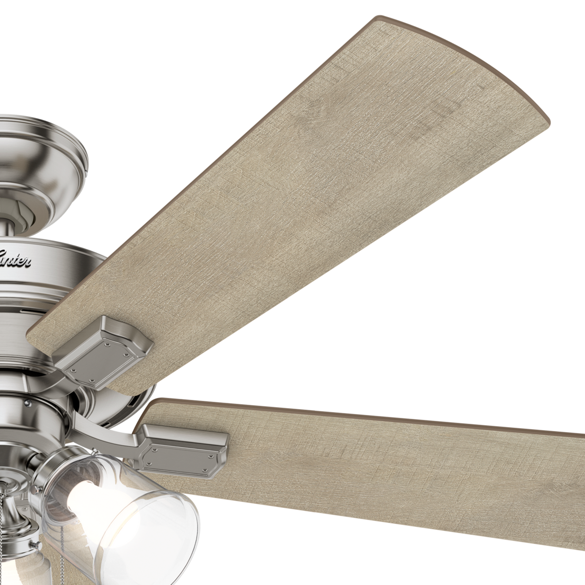 52 inch Crestfield Brushed Nickel Ceiling Fan with LED Light Kit and Pull Chain