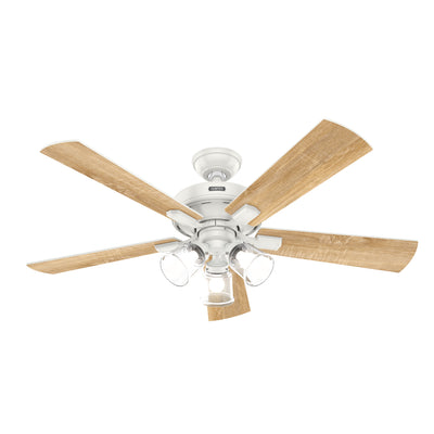 52 inch Crestfield Fresh White Ceiling Fan with LED Light Kit and Handheld Remote
