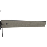 52 inch Cassius Matte Black Damp Rated Ceiling Fan and Pull Chain