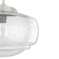 Saddle Creek 16-inch 1-light Brushed Nickel Schoolhouse Pendant with Seeded Glass
