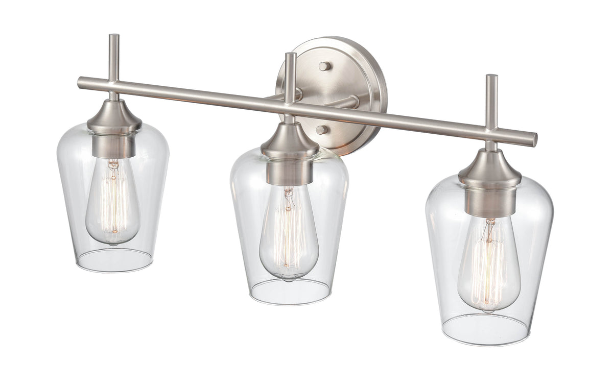 22'' Ashford Brushed Nickel 3 Light Bath Vanity