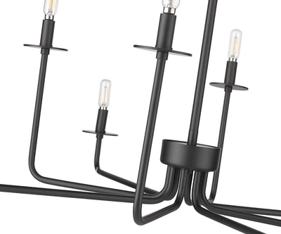 22'' Marceline Matte Black 8 Light Chandelier