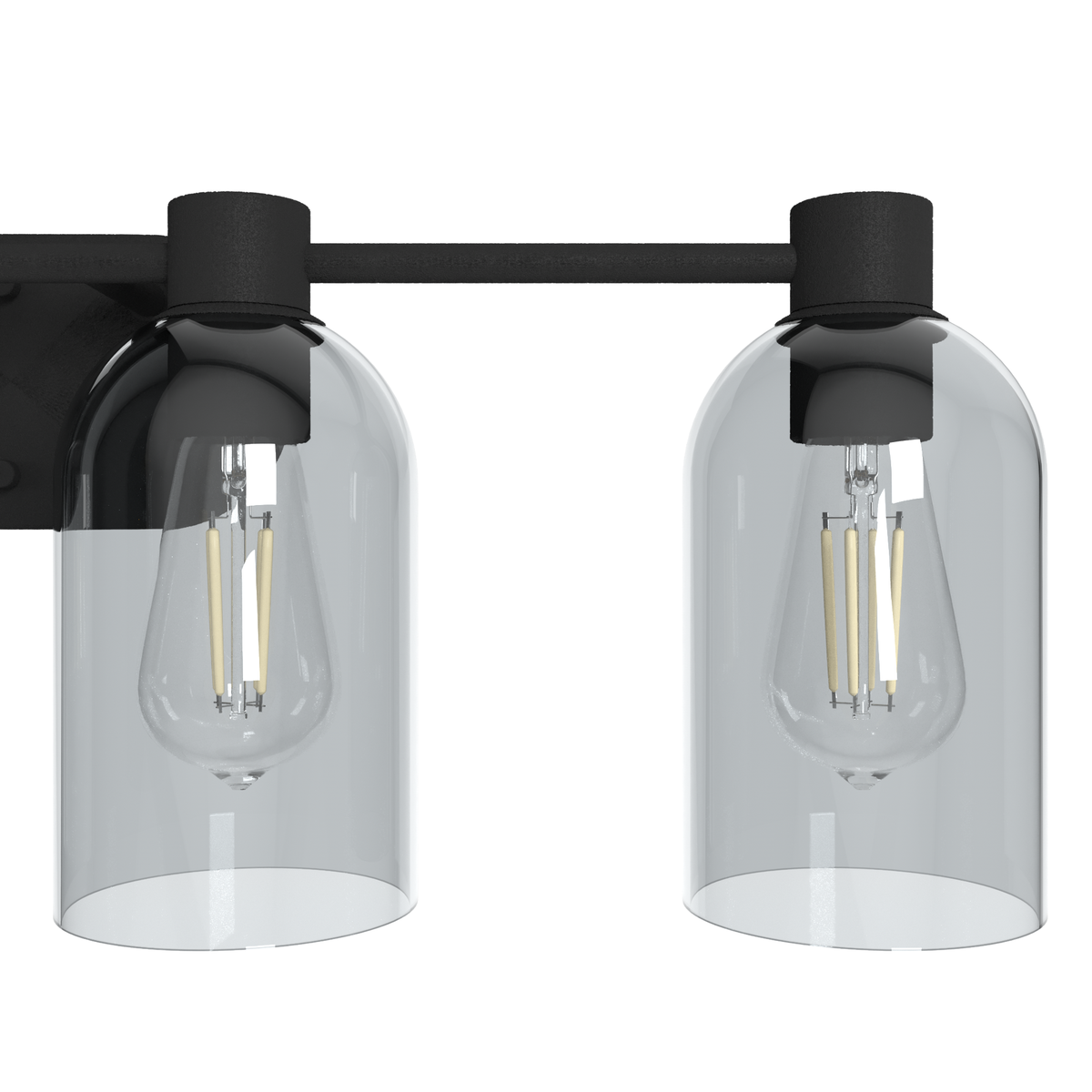 Lochemeade 28.5-inch 4-light Natural Black Iron Vanity Light with Smoked Glass