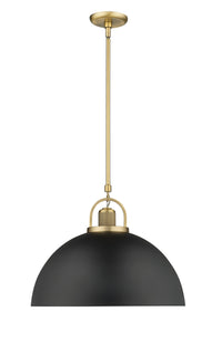 14.5'' Artistan Vintage Brass/Matte Black 1 Light Pendant