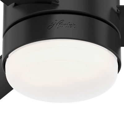 44 inch Gilmour Matte Black Low Profile Damp Rated Ceiling Fan with LED Light Kit and Handheld Remote