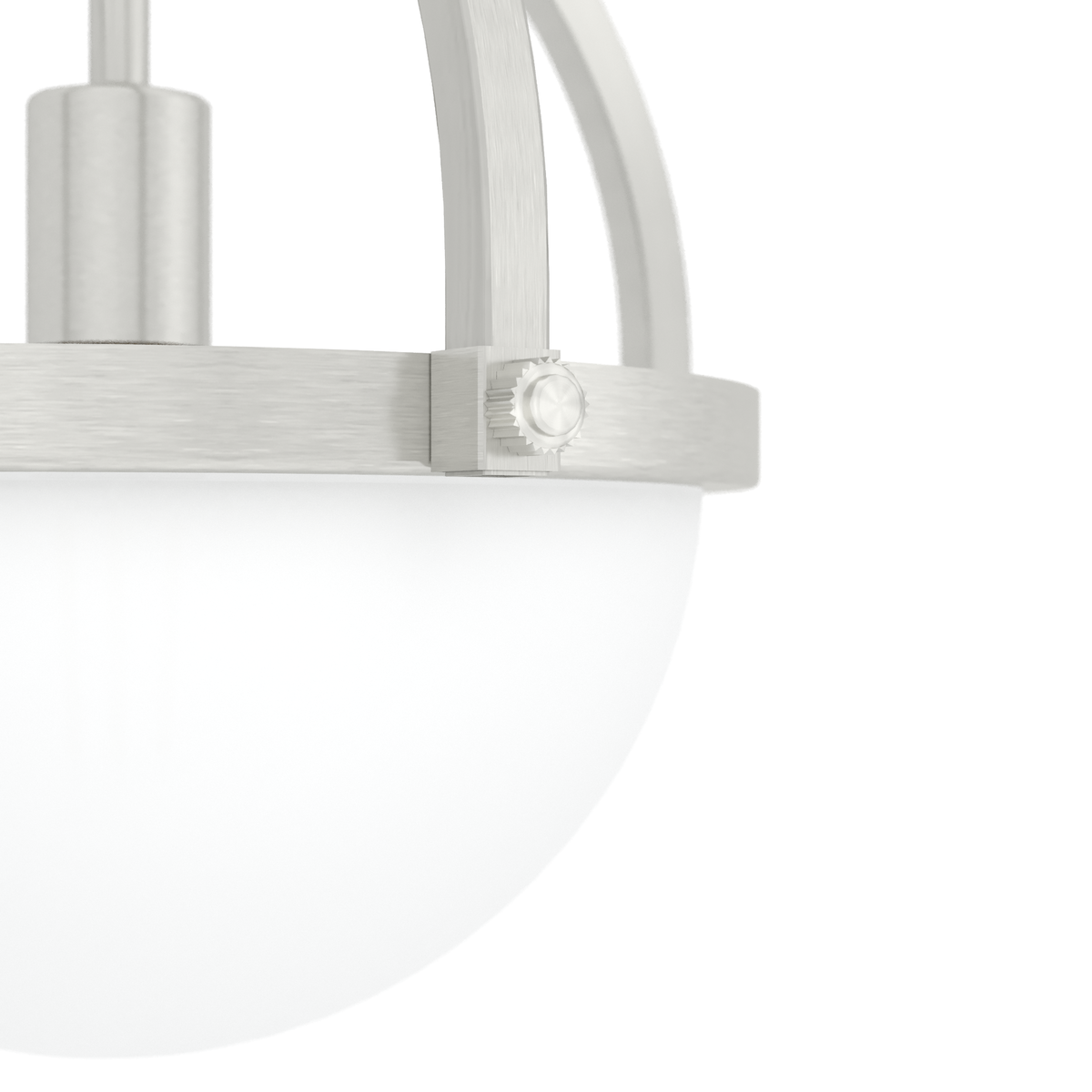 Wedgefield 12.75-inch 1-light Brushed Nickel Orb Pendant with Frosted Cased White Glass