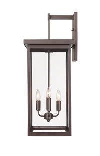 30-inch Barkeley Powder Coated Bronze 4-Light Outdoor Wall Sconce with Clear Glass