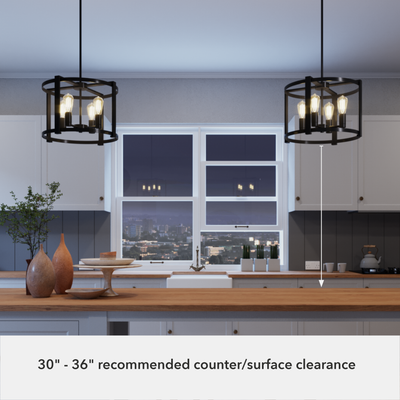 Astwood 18-inch 4-light Matte Black Drum Chandelier