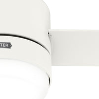 44 inch Gilmour Matte White Damp Rated Ceiling Fan with LED Light Kit and Handheld Remote