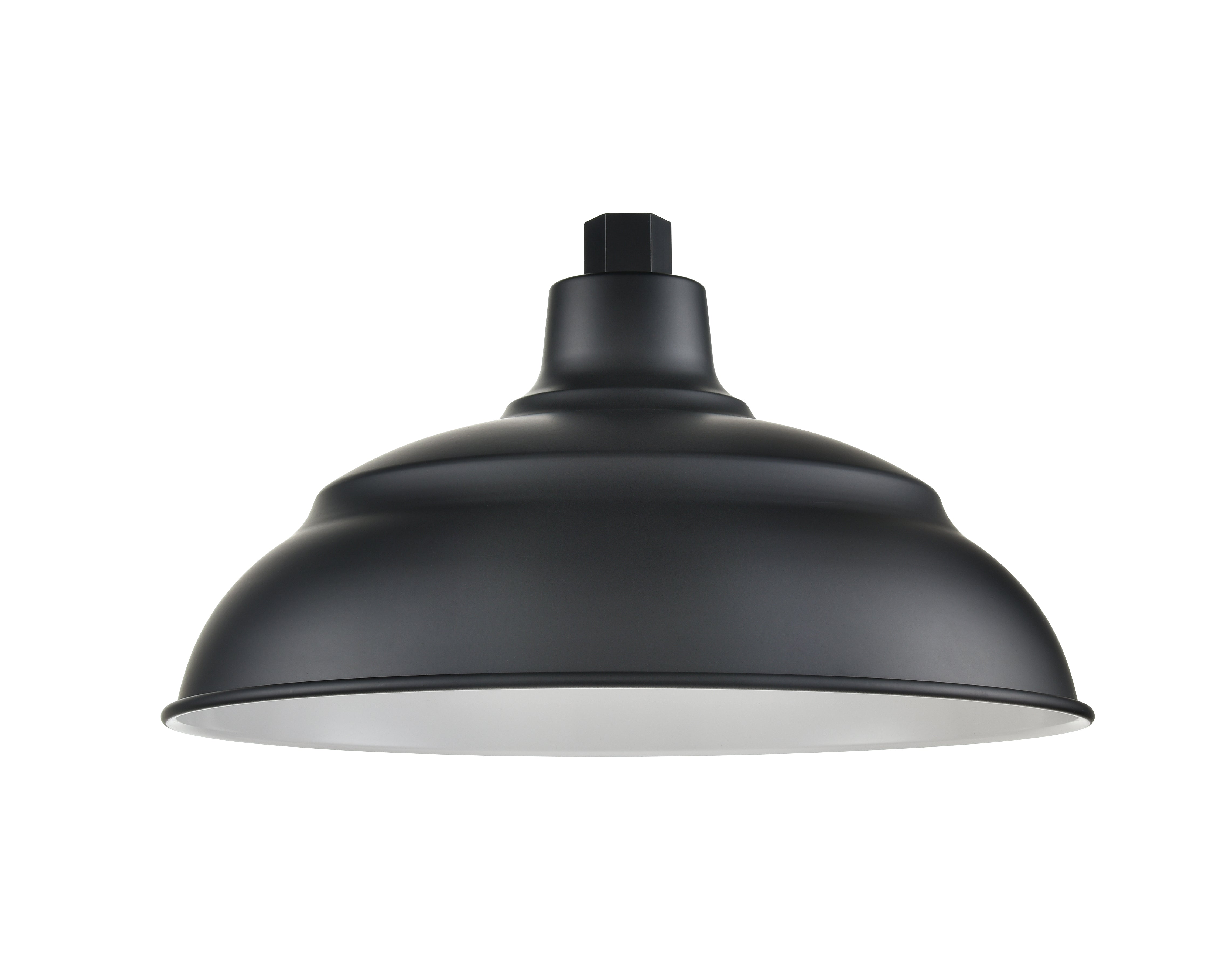 14'' Satin Black Aluminum R Series Aluminum Warehouse Shade