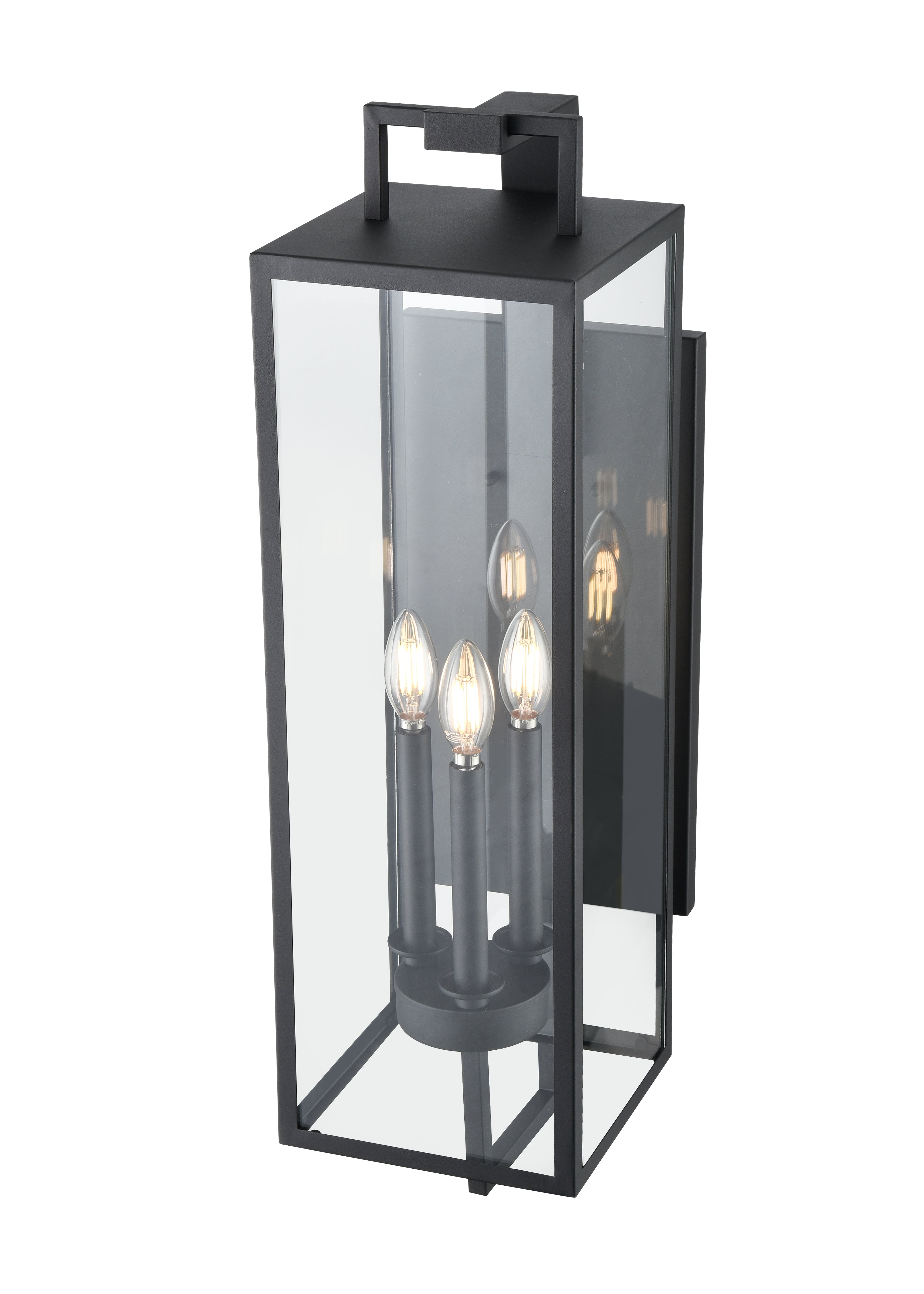 8'' Lamont Textured Black 3 Light Wall Sconce
