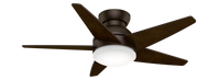 Casablanca 44 inch Isotope Brushed Cocoa Low Profile Ceiling Fan with LED Light Kit and Wall Control