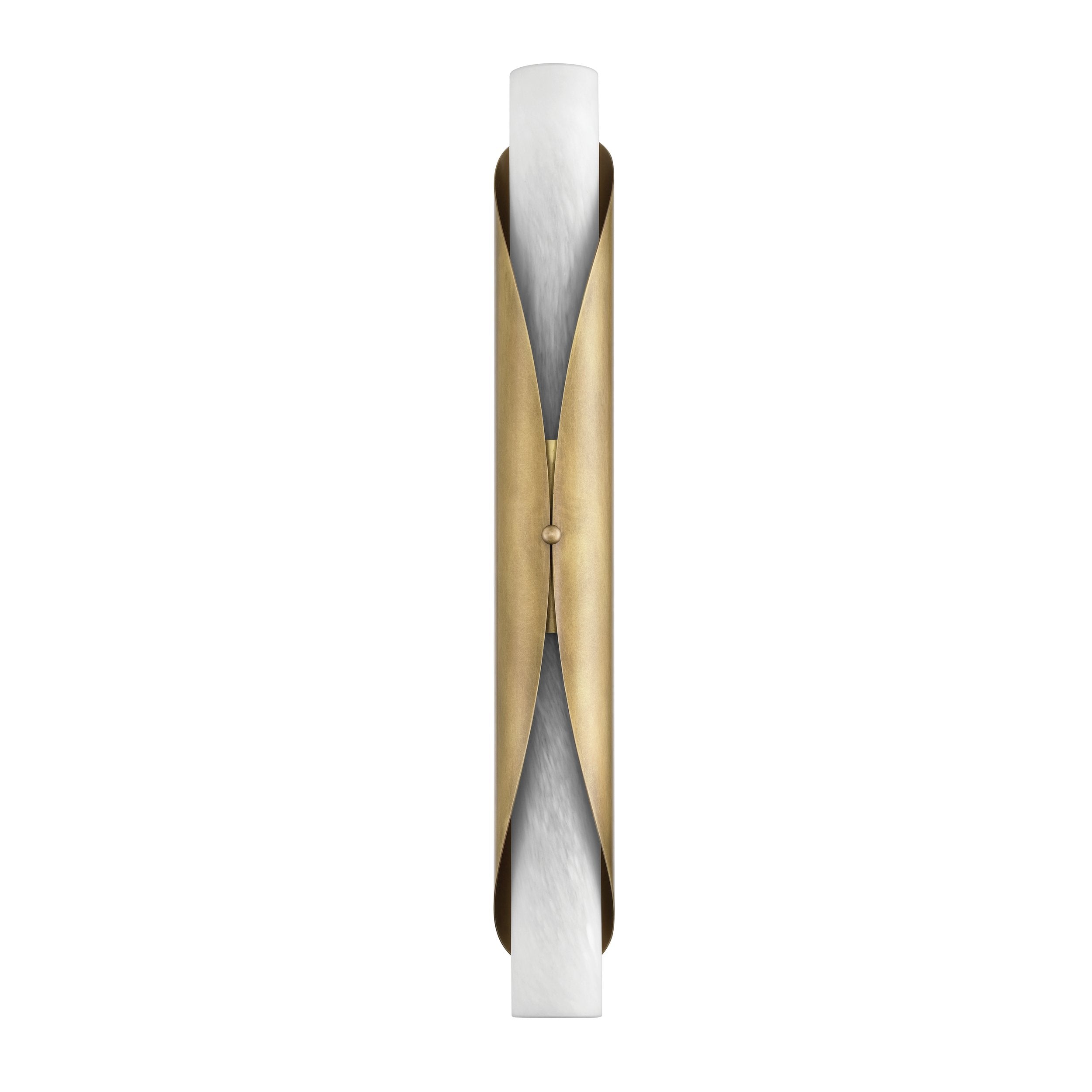 Crescendo 30-inch 2-light Natural Brass Wall Sconce with Alabaster Glass