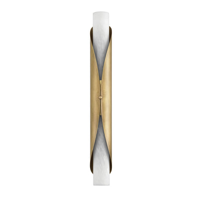 Crescendo 30-inch 2-light Natural Brass Wall Sconce with Alabaster Glass