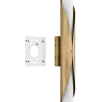 Crescendo 30-inch 2-light Natural Brass Wall Sconce with Alabaster Glass