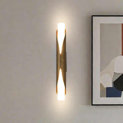 Crescendo 30-inch 2-light Natural Brass Wall Sconce with Alabaster Glass