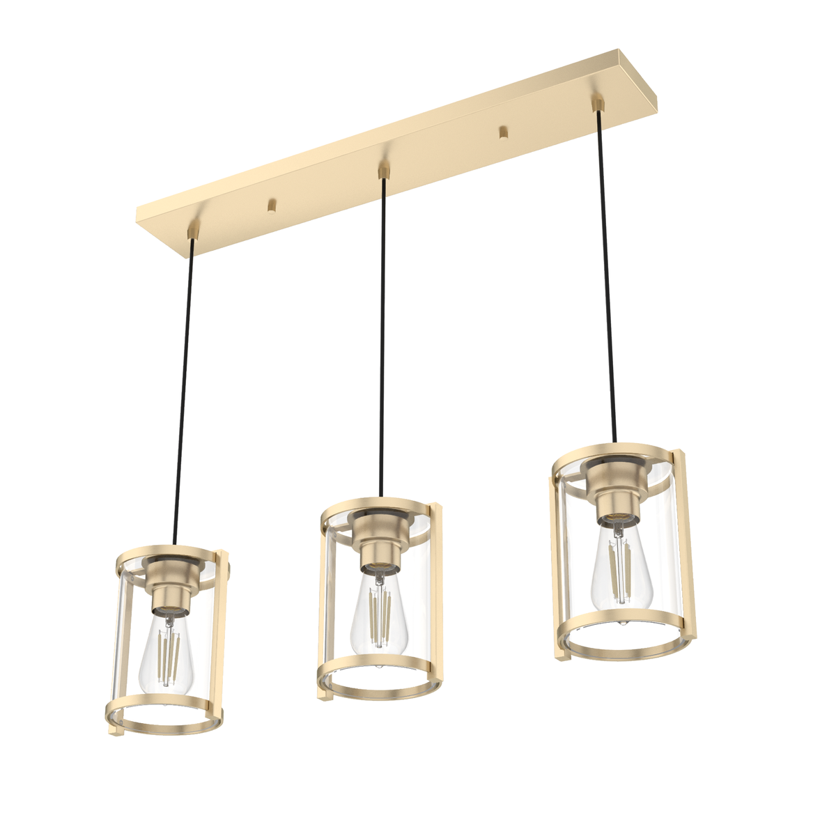 Astwood 28.5-inch 3-light Alturas Gold Linear Pendant Cluster with Clear Glass