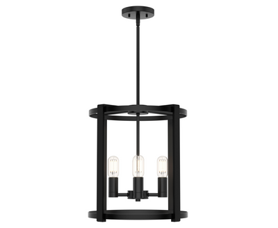 Astwood 16-inch 4-light Matte Black Drum Chandelier