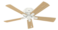 52 inch Crestfield Fresh White Low Profile Ceiling Fan with LED Light Kit and Pull Chain