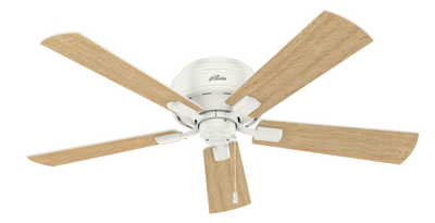52 inch Crestfield Fresh White Low Profile Ceiling Fan with LED Light Kit and Pull Chain