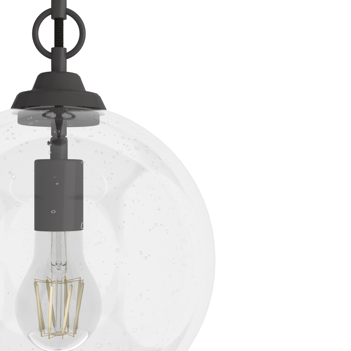 High Oaks 9.75-inch 1-light Noble Bronze Globe Pendant with Clear Seeded Glass