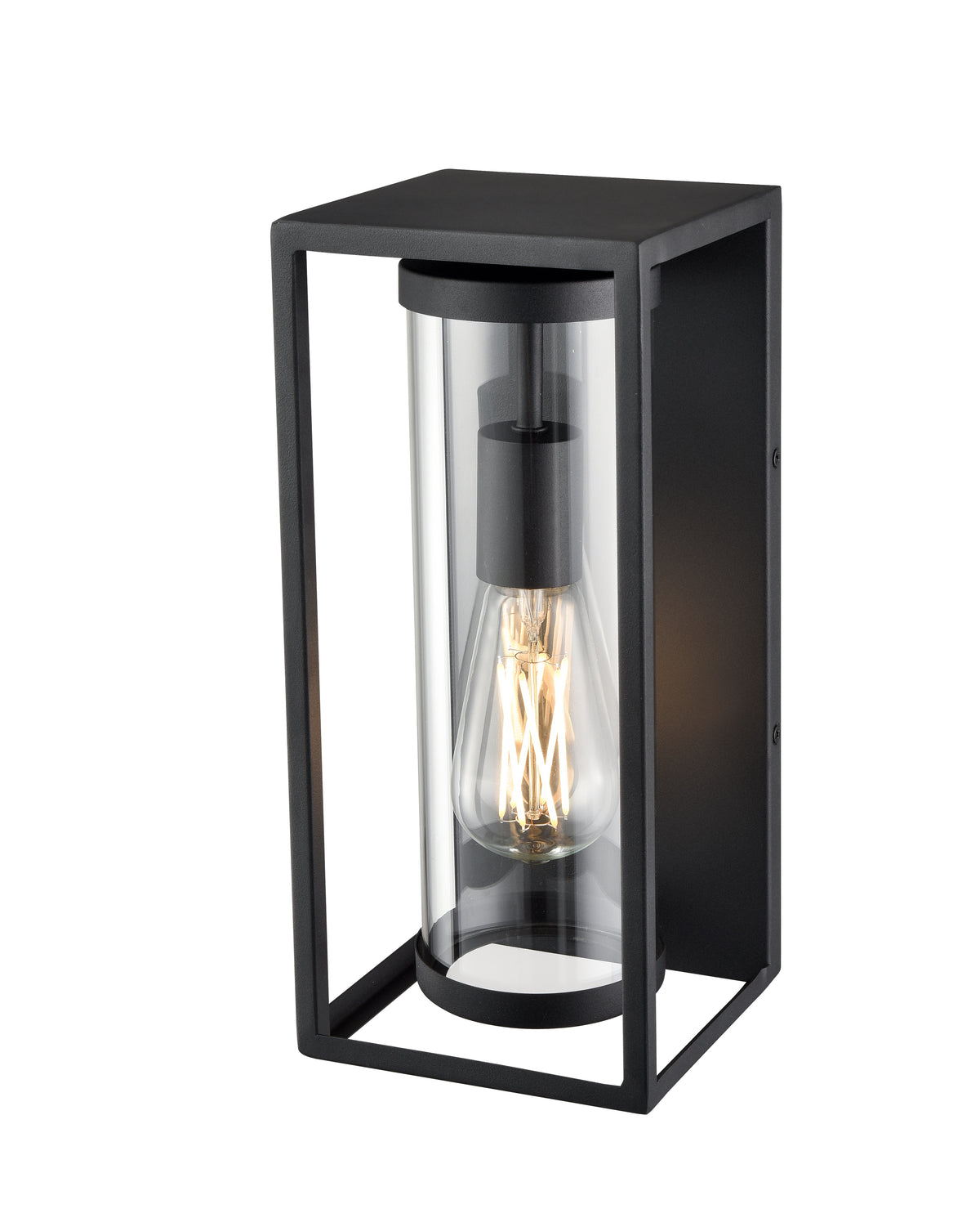 12.5-inch Caleb Textured Black 1-Light Outdoor Wall Sconce