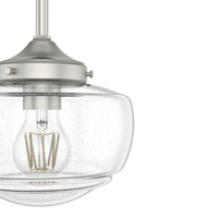 Saddle Creek 7.5-inch 1-light Brushed Nickel Schoolhouse Pendant with Seeded Glass
