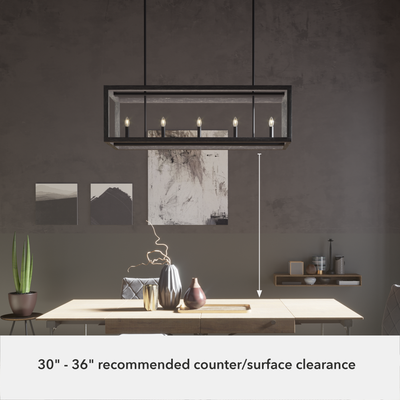 Squire Manor 40-inch 5-light Matte Black and Dark Ash Linear Chandelier