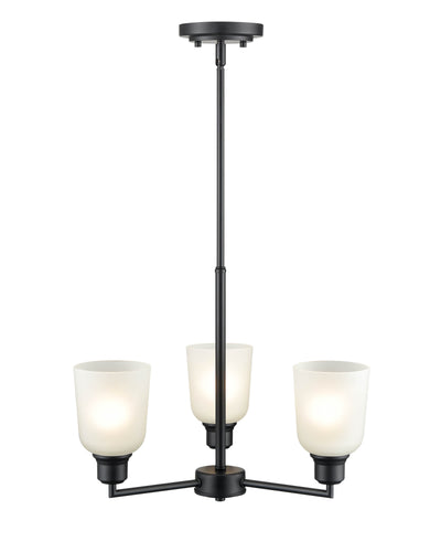 53.22'' Amberle Matte Black 3 Light Chandelier