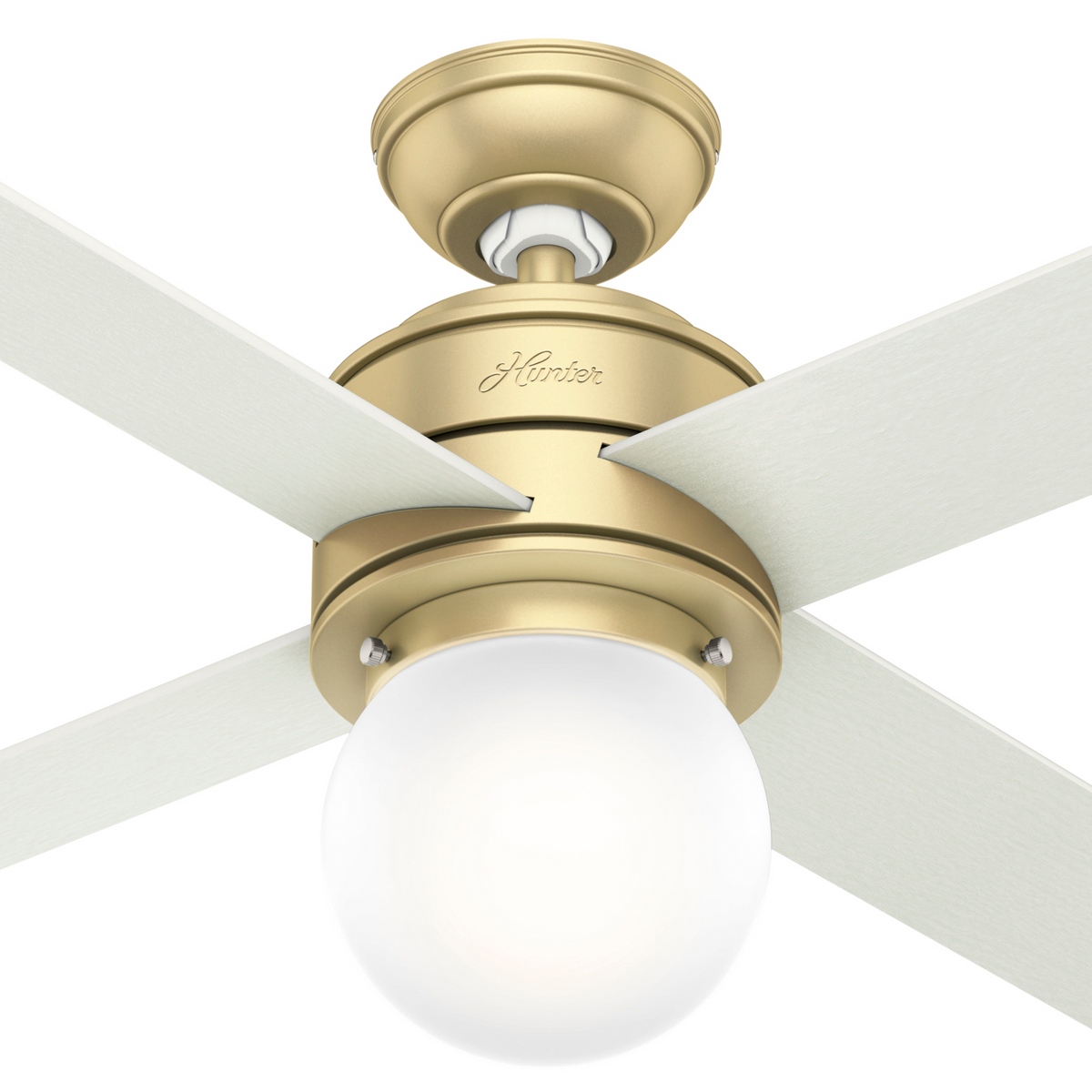 44 inch Hepburn Modern Brass Ceiling Fan with LED Light Kit and Wall Control