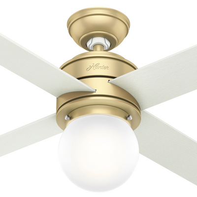 44 inch Hepburn Modern Brass Ceiling Fan with LED Light Kit and Wall Control