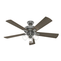 52 inch Crestfield Matte Silver Ceiling Fan with LED Light Kit and Handheld Remote