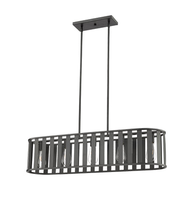 8.75'' Stella Matte Black 5 Light Linear Chandelier