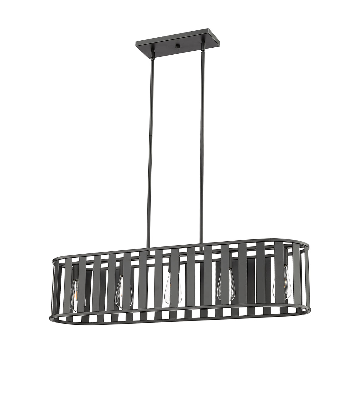 8.75'' Stella Matte Black 5 Light Linear Chandelier