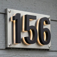 Personalized Backlit House Numbers in Stainless Steel & ABS Polymer