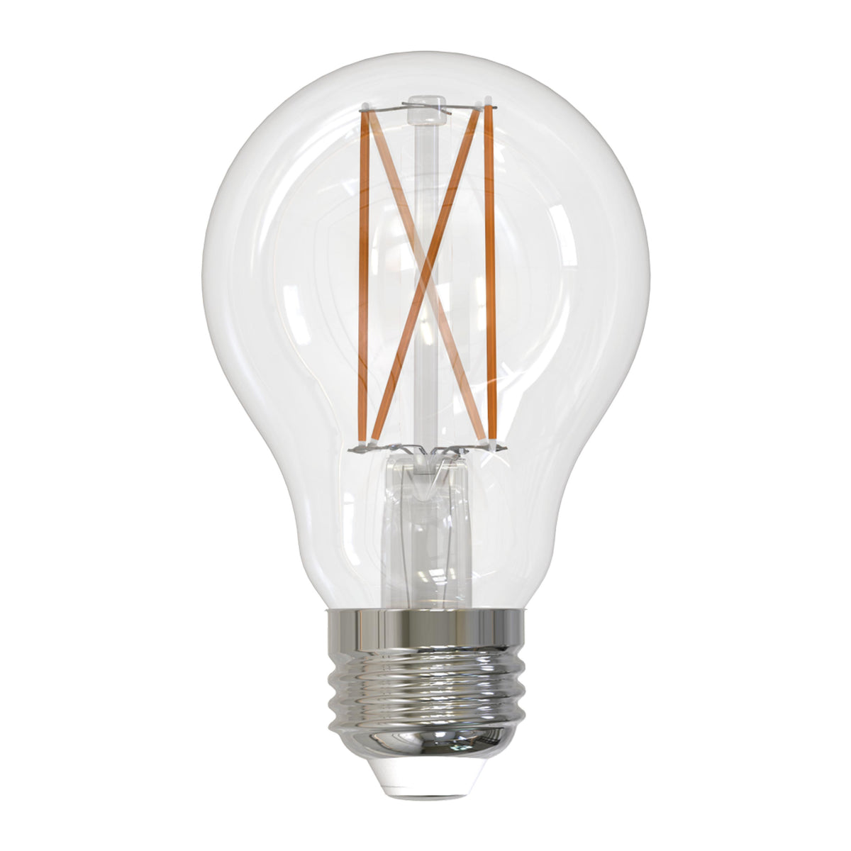 A19 7W Dimmable Clear Filament LED Light Bulb with E26 Base, 2700K, 800 Lumens, 8-Pack