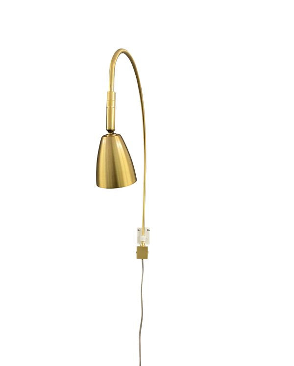 2.5-inch Arch Natural Brass Plug-In Picture Light