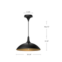 Abel 14-in Steel Dome Shade Pendant