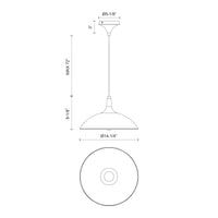 Abel 14-in Steel Dome Shade Pendant