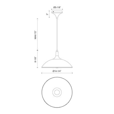 Abel 14-in Steel Dome Shade Pendant