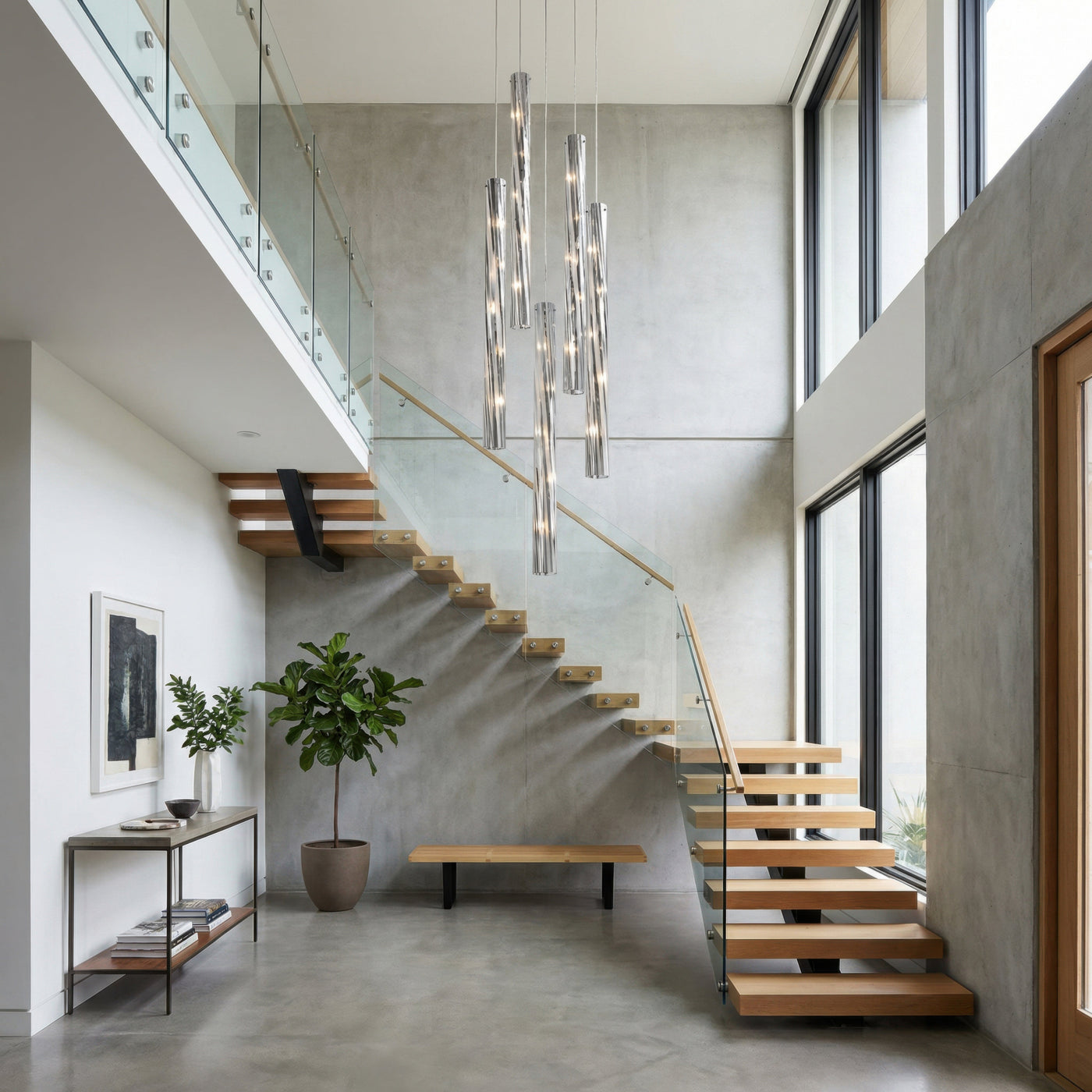 Chroman Empire 5 Light Tall Cylinder Pendant