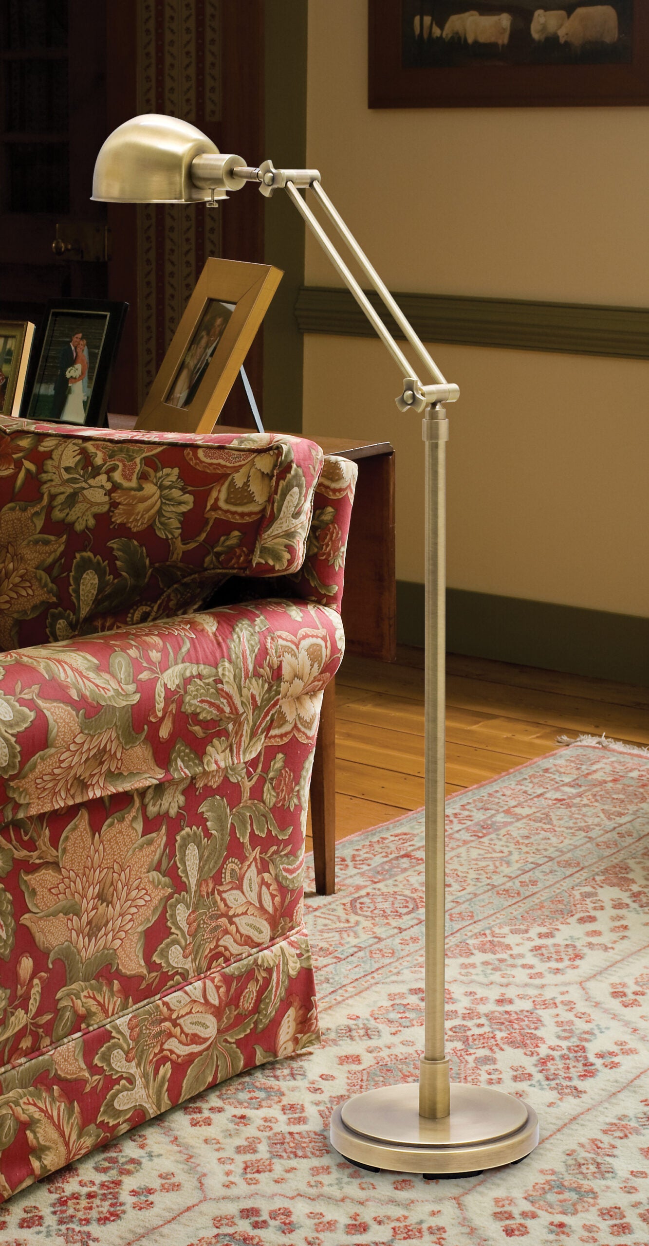 48-inch Addison Antique Brass Floor Lamp