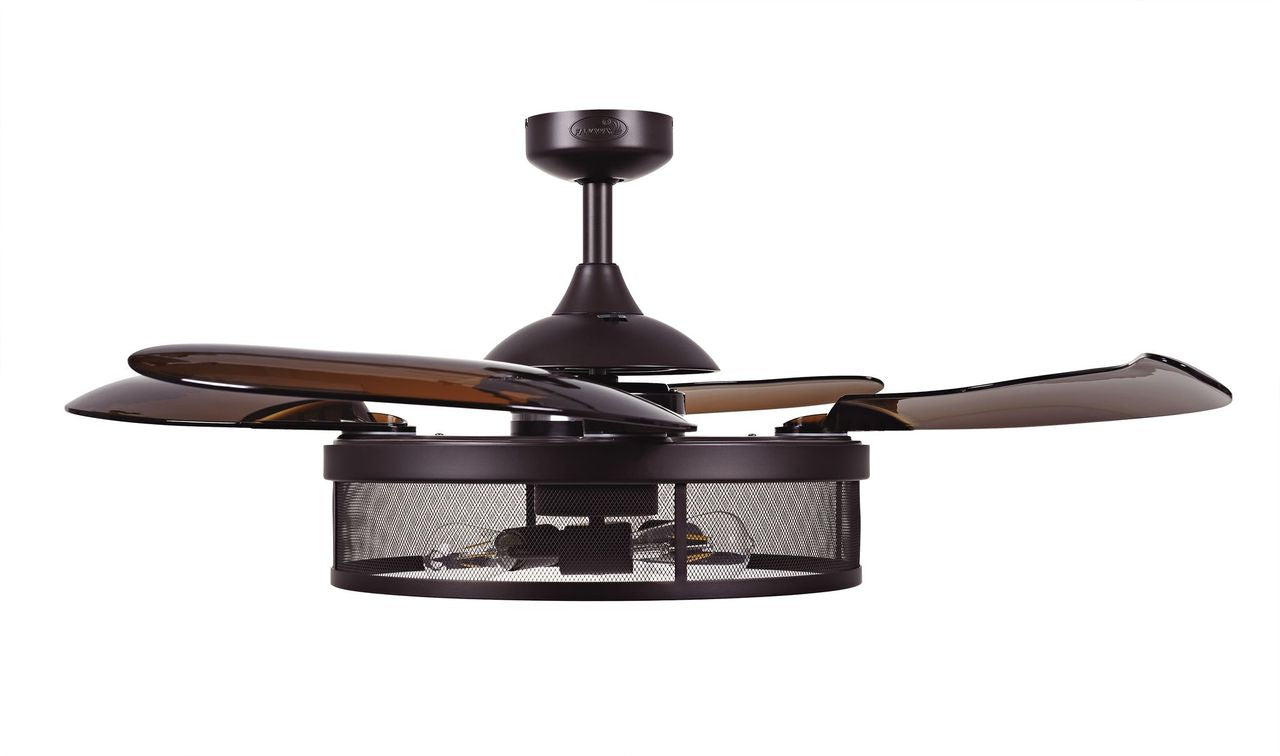 Meridian 48 Inch 3 Light Bronze Fan with Retractable Blades