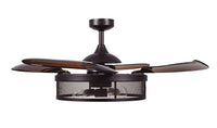 Meridian 48 Inch 3 Light Bronze Fan with Retractable Blades