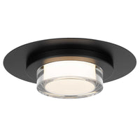 12-Inch Sand Black Plate Outdoor LED Flush Mount