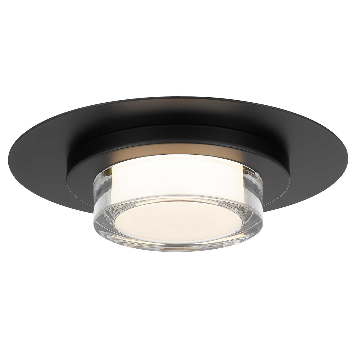 12-Inch Sand Black Plate Outdoor LED Flush Mount