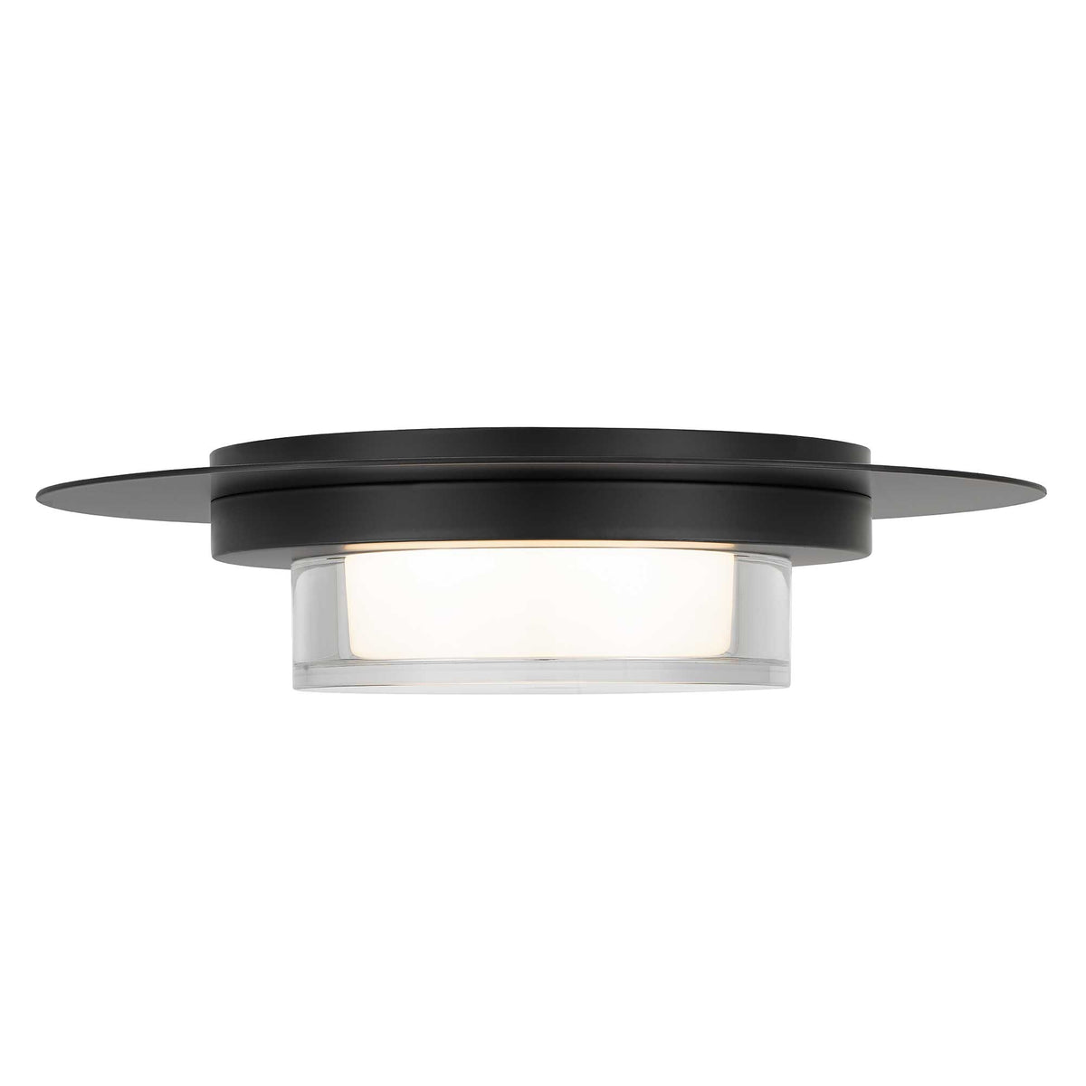 12-Inch Sand Black Plate Outdoor LED Flush Mount